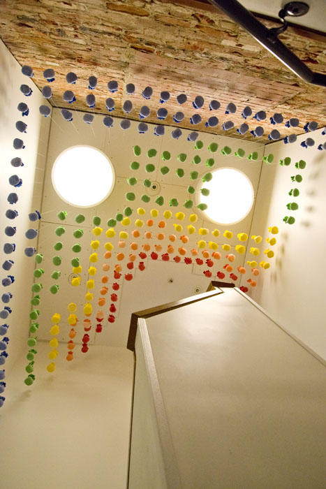 Chromatic Variation 1 Chromatic Variation 1 rainbow-colored installation of salt, fabric