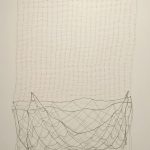 Net/Barrier sculpture made with wire and yarn